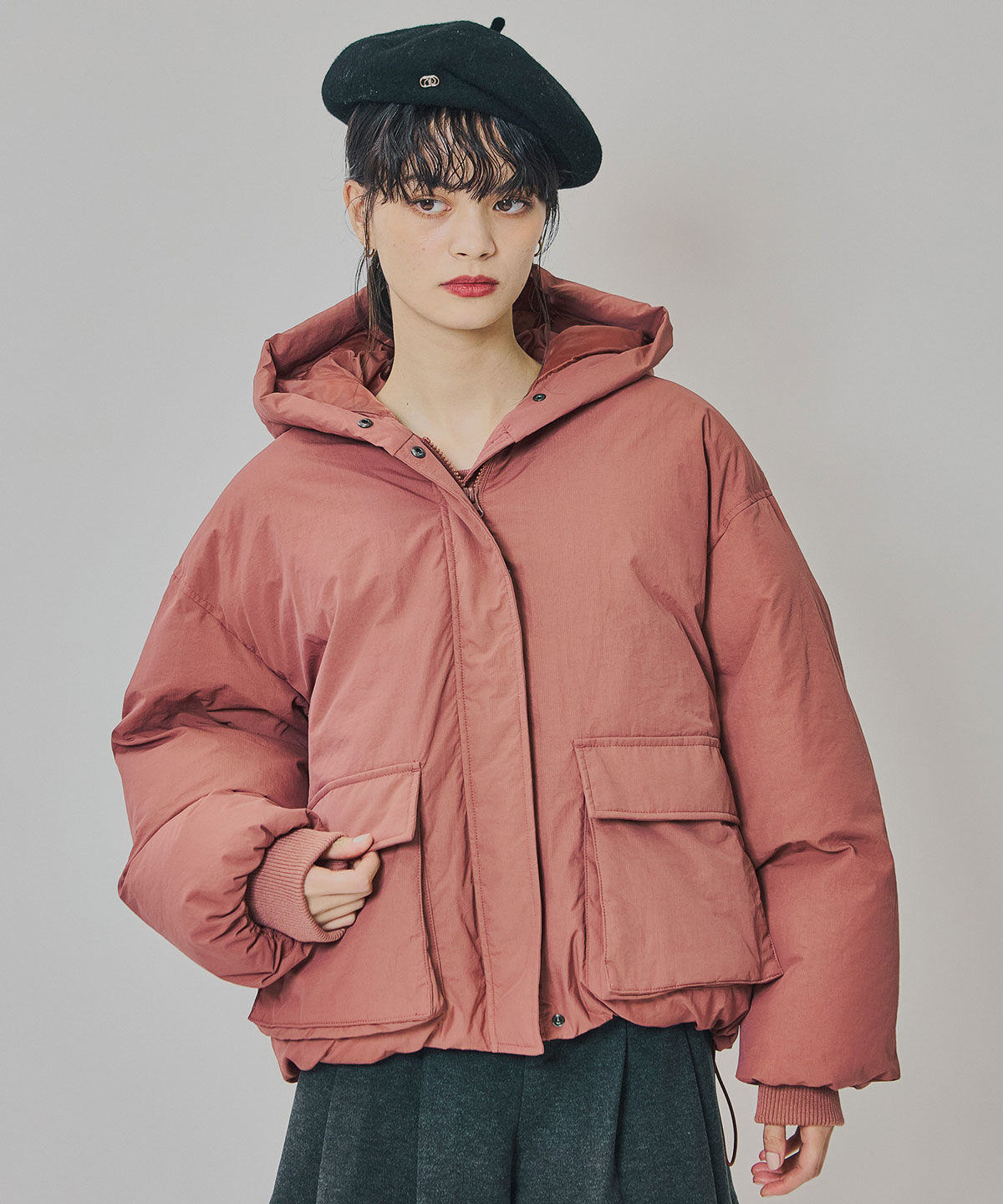 REDYAZEL「フラップポケットファイバーダウンジャケット」|ダウン|ブラウン