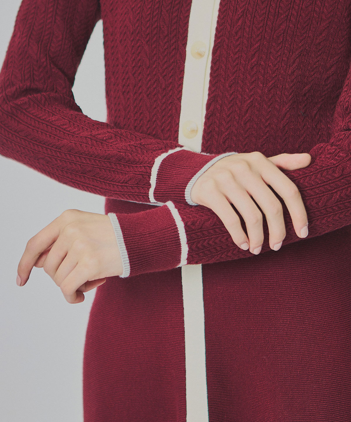 REDYAZEL「マルチケーブルバイカラーニットワンピース」|ワンピース|