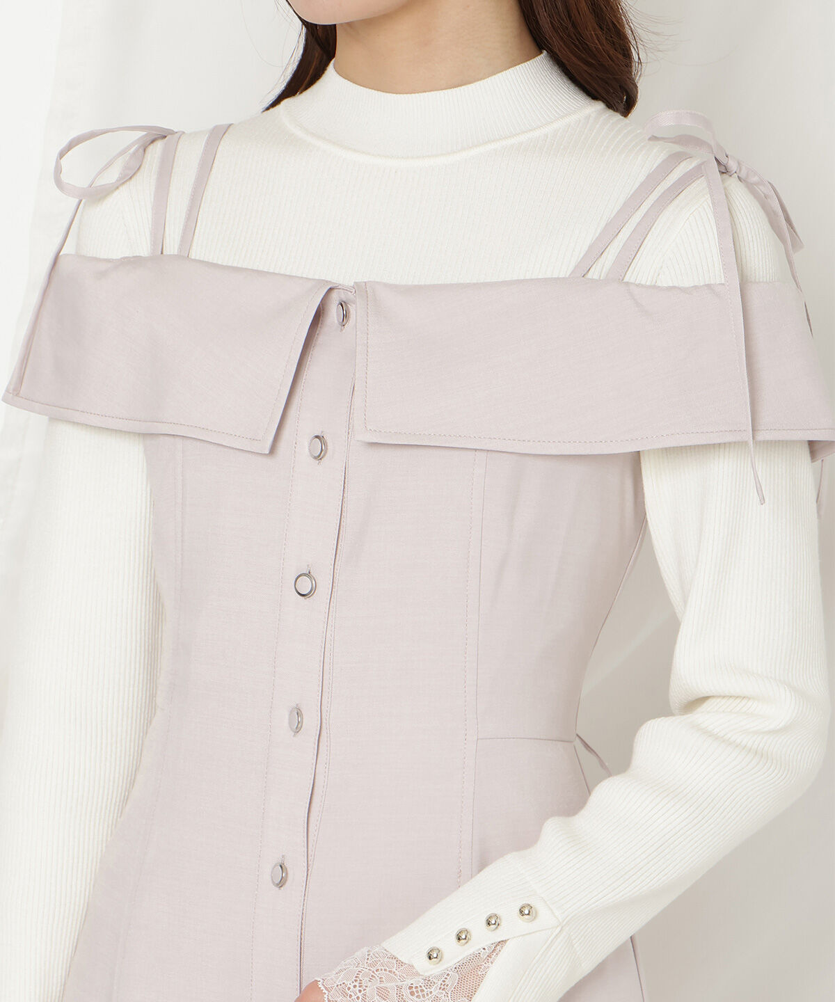 WILLSELECTION「リボンストラップオフショルキャミワンピース」|ワンピース|