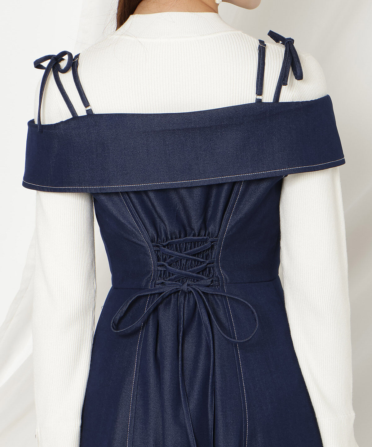 WILLSELECTION「リボンストラップオフショルキャミワンピース」|ワンピース|