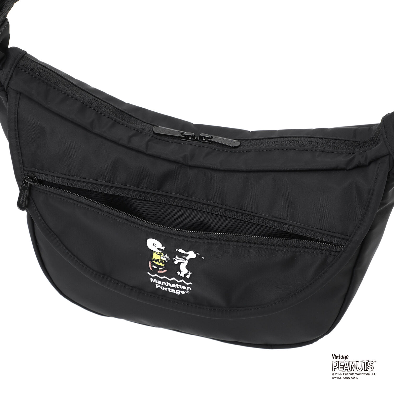 Manhattan Portage「DUET SHOULDER BAG FZP MGNT FLIGHT NYLON BACKING PEANUTS 25」|ショルダー・メッセンジャー|