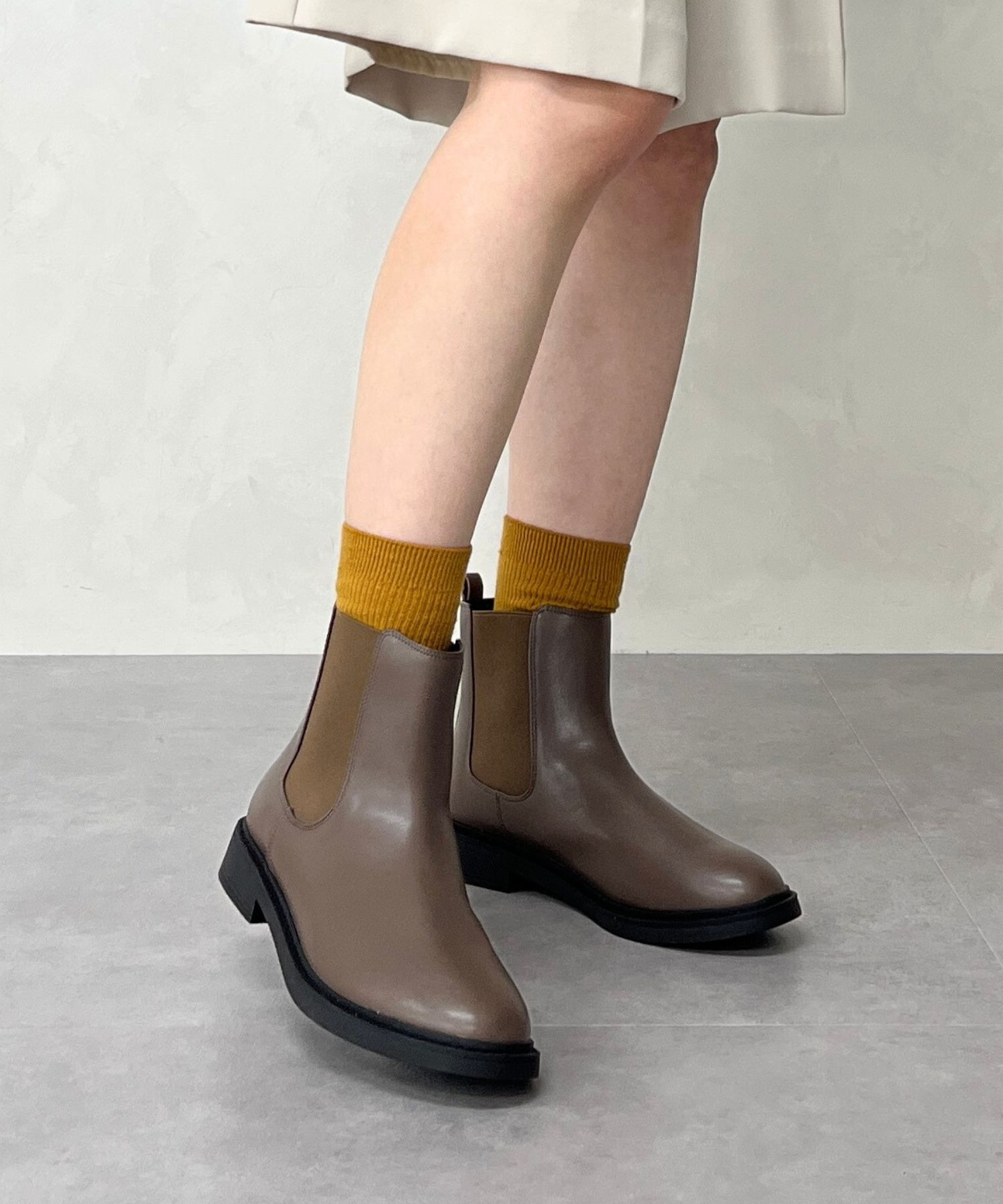 WA Oriental TRaffic「フラット サイドゴア ショートブーツ /32403 ヒール3.5ｃｍ」|ショートブーツ|BEIGE