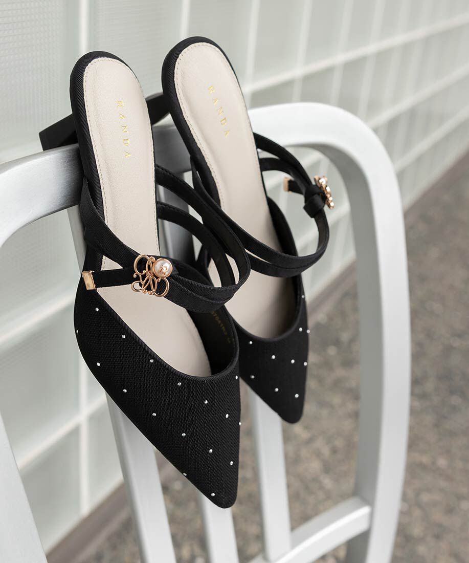  「モノグラムパールミュールパンプス」|パンプス|