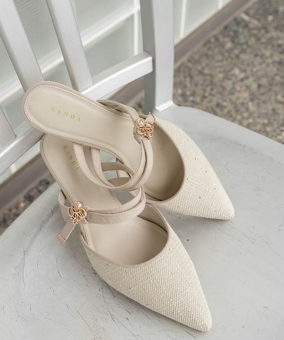  「モノグラムパールミュールパンプス」|パンプス|