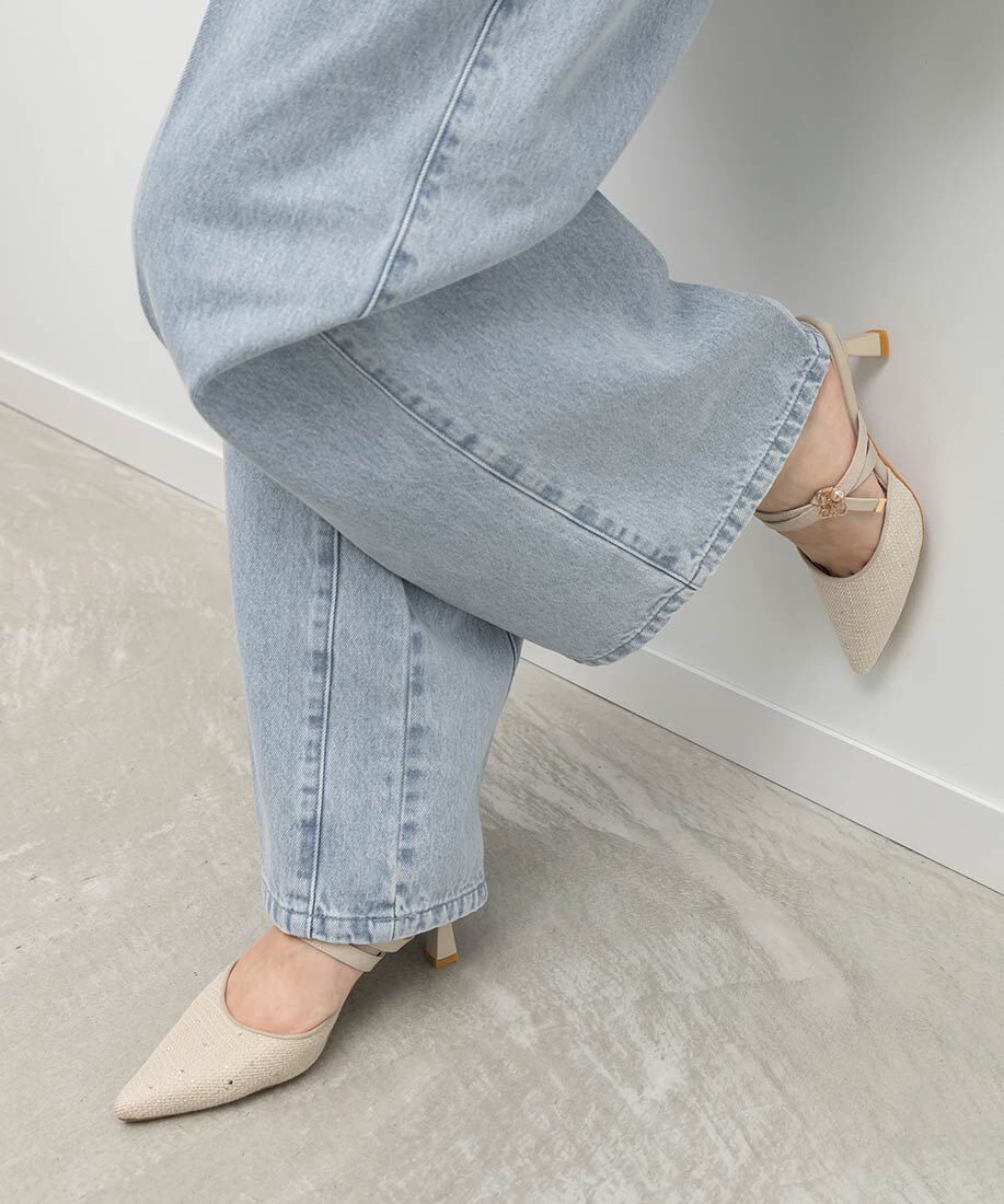  「モノグラムパールミュールパンプス」|パンプス|