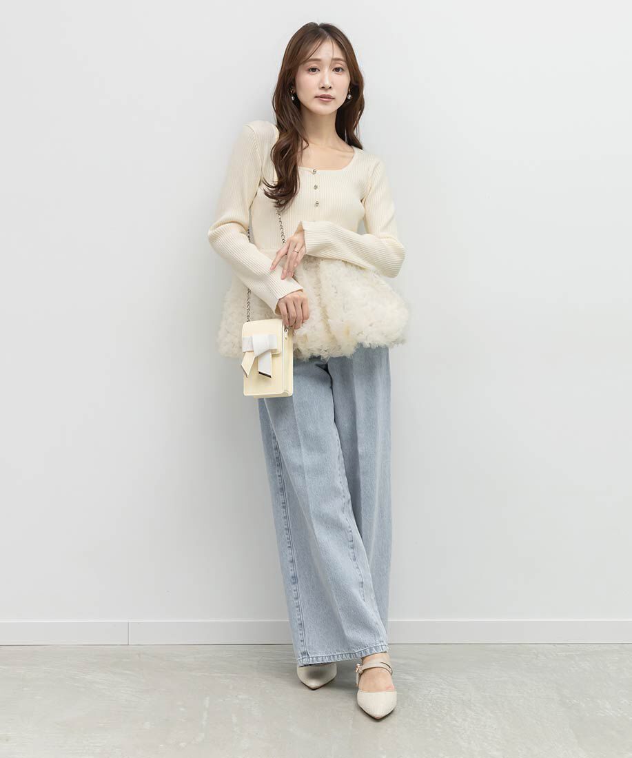  「モノグラムパールミュールパンプス」|パンプス|