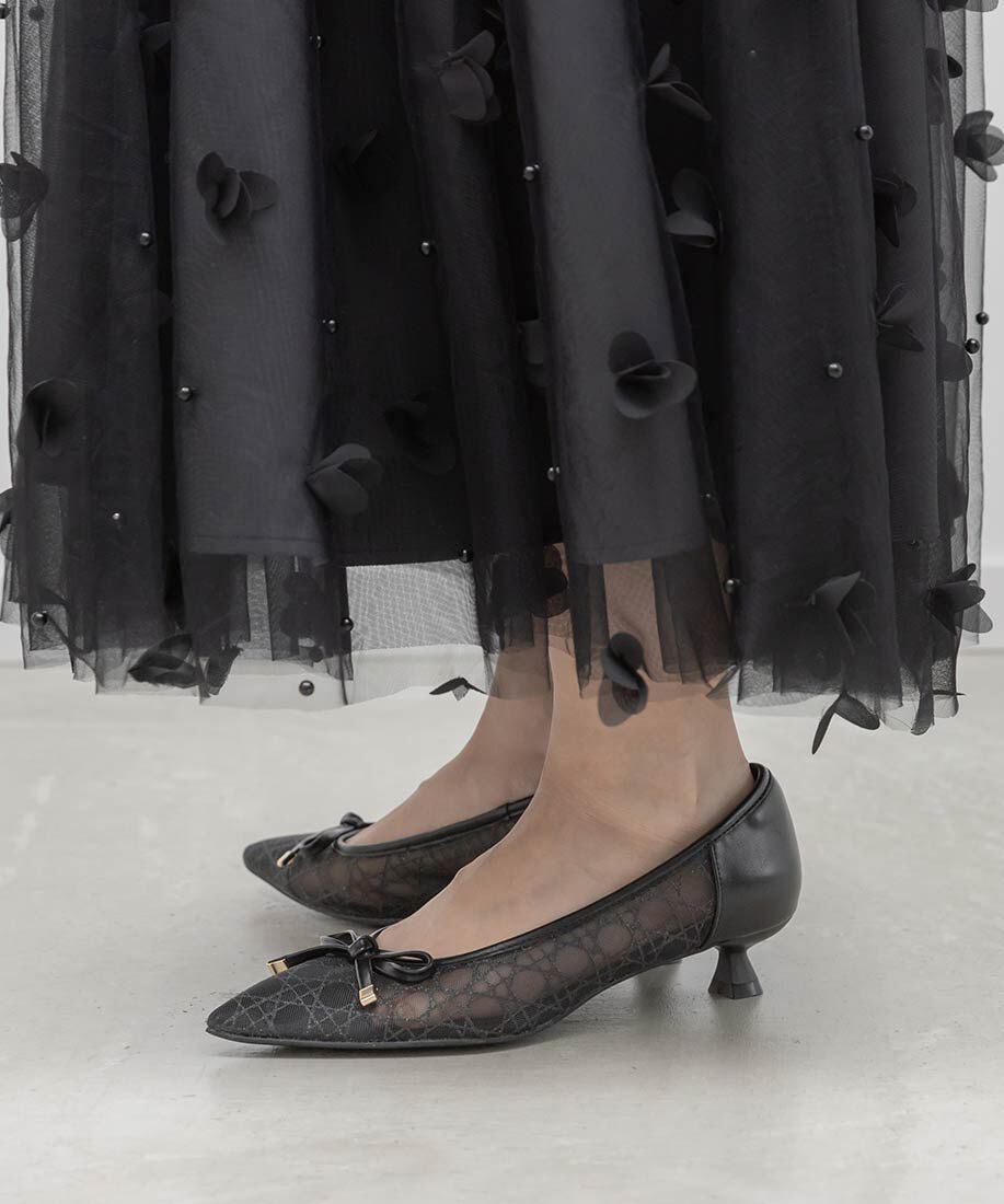  「グリッターラインチュールパンプス」|パンプス|