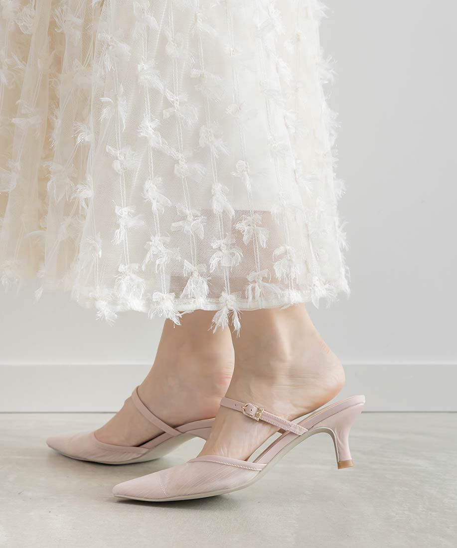  「ビジューバックルシアーミュールパンプス」|パンプス|