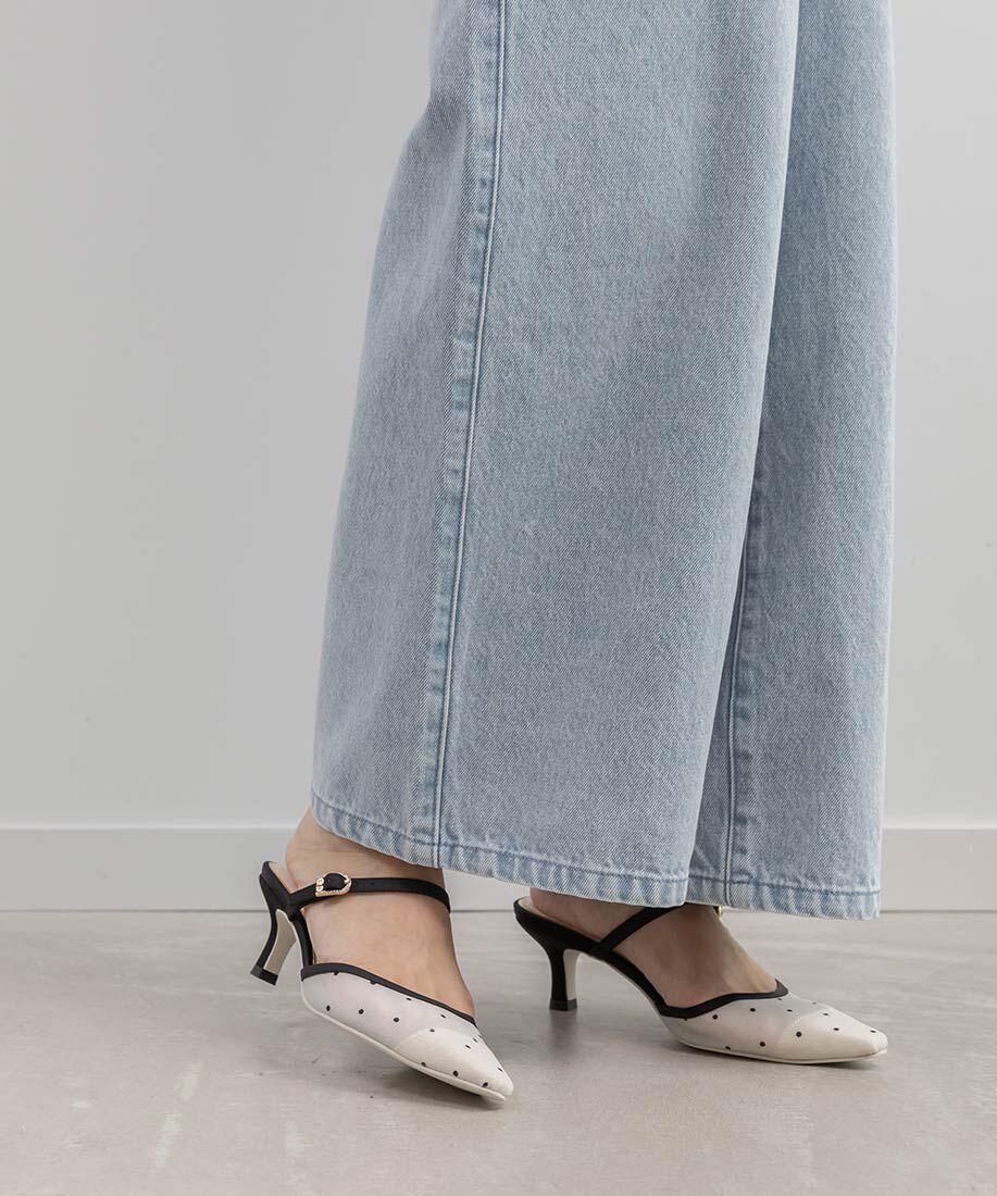  「ビジューバックルシアーミュールパンプス」|パンプス|