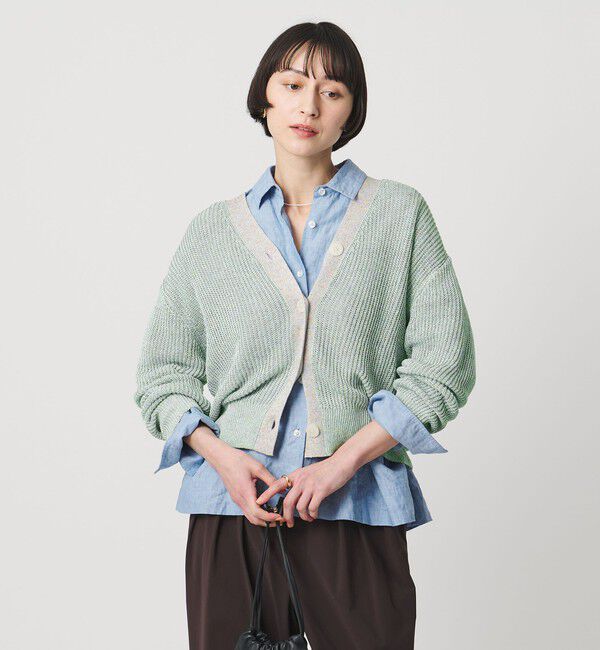 UNITED ARROWS「カラーヤーン Vネック カーディガン ‐ウォッシャブル‐」|カーディガン|