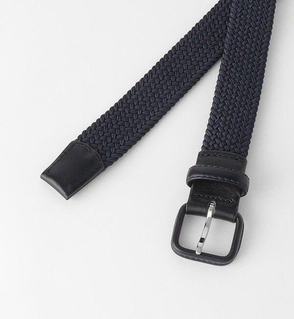 UNITED ARROWS green label relaxing「レザー バックル ゴムメッシュ ベルト」|ベルト|