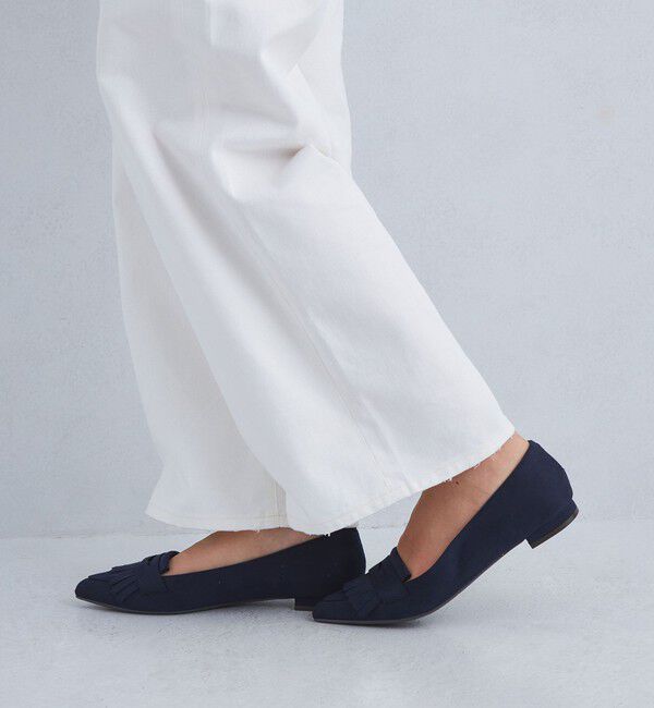 UNITED ARROWS green label relaxing「【WEB限定】ポインテッド キルト フラットシューズ（1.5cmヒール) -撥水-」|パンプス|