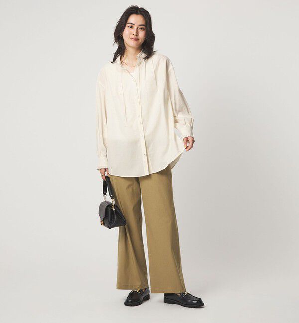 UNITED ARROWS green label relaxing「［size SHORTあり］フリルネック ブラウス」|シャツ・ブラウス|