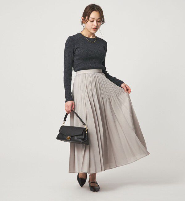 UNITED ARROWS green label relaxing「ラメ リブ クルーネック ニット プルオーバー」|ニット・セーター|