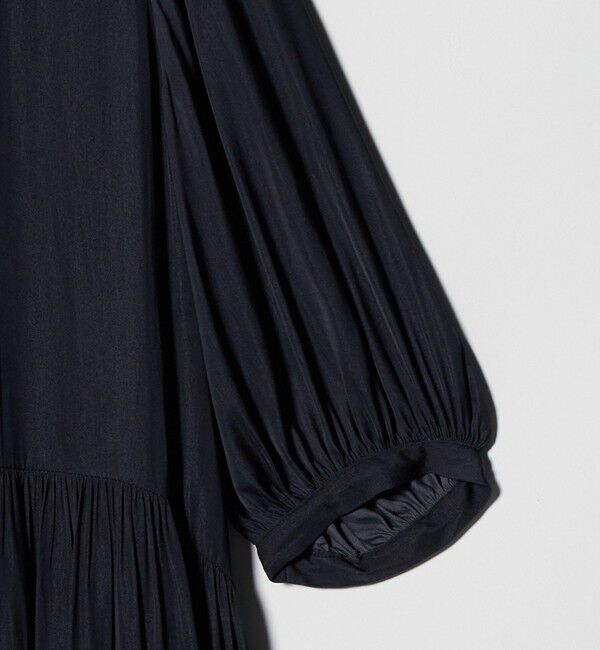 UNITED ARROWS green label relaxing「サテン ギャザー ショートスリーブ ワンピース 2」|ワンピース|