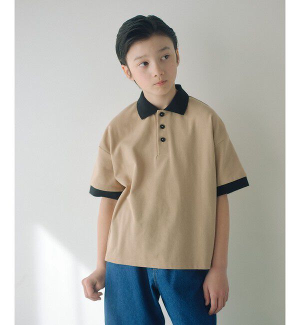 UNITED ARROWS green label relaxing「バイカラー カノコポロシャツ / キッズ  100cm-160cm」|ポロシャツ|BEIGE