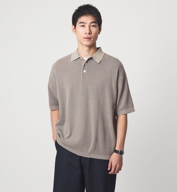UNITED ARROWS green label relaxing「【別注】＜Healthknit＞ガーメントダイ ニット 半袖 ポロシャツ」|ポロシャツ|