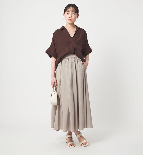 UNITED ARROWS green label relaxing「WONDER CLOTH ボリューム スカート マシンウォッシャブル ストレッチ 接触冷感 吸水速乾」|フレア|