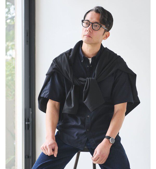 UNITED ARROWS green label relaxing「サッカー ドビー ボタンダウン 半袖 ポロシャツ」|ポロシャツ|NAVY