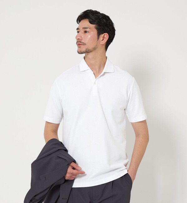 BEAUTY&YOUTH UNITED ARROWS「【WEB限定 WARDROBE SMART】ステイ クリーン ピケ スキッパー ポロシャツ【抗菌防臭】」|ポロシャツ|