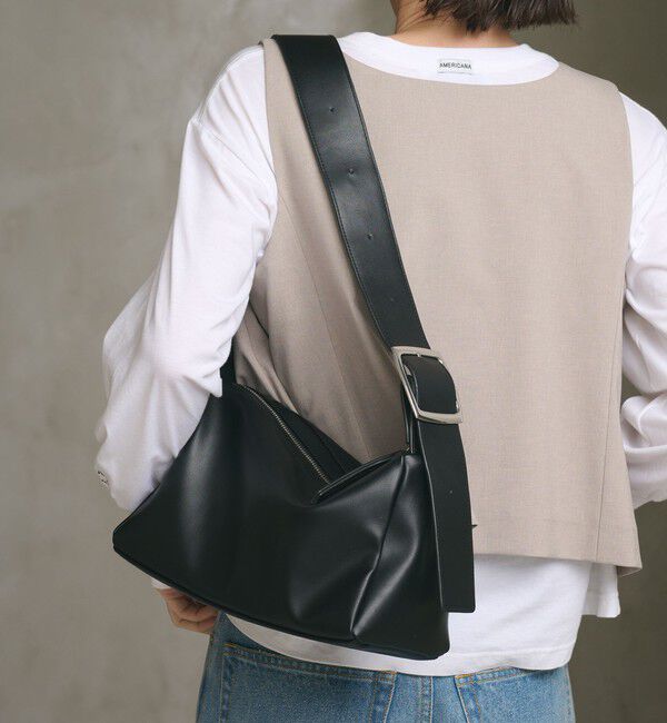 BEAUTY&YOUTH UNITED ARROWS「スクエア ビッグバックル ショルダーバッグ」|ショルダー・メッセンジャー|BLACK