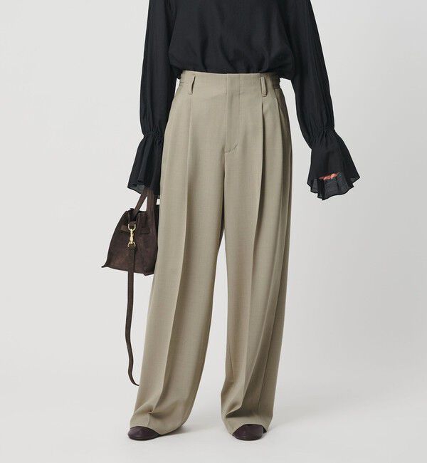 BEAUTY&YOUTH UNITED ARROWS「ポリエステルブレンド ２タック タブワイドパンツ」|その他|