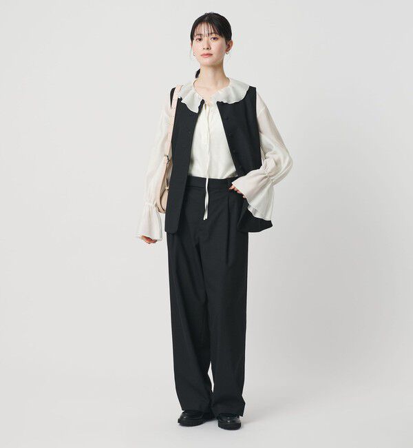 BEAUTY&YOUTH UNITED ARROWS「ラッフル スキッパーブラウス」|シャツ・ブラウス|