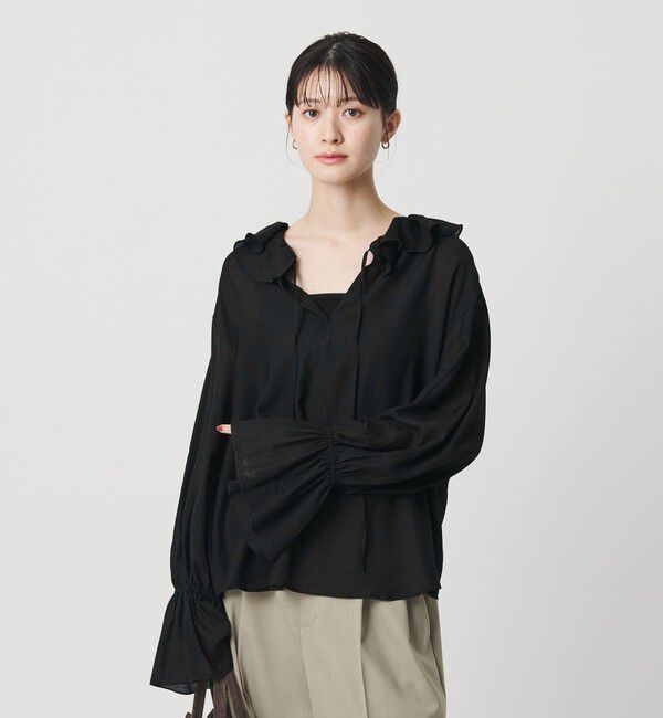 BEAUTY&YOUTH UNITED ARROWS「ラッフル スキッパーブラウス」|シャツ・ブラウス|