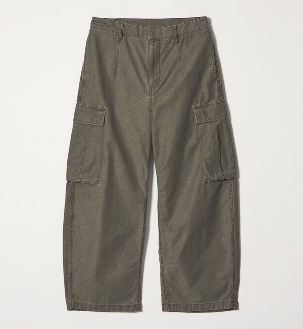 MONKEY TIME「ピグメント バックサテン カーブ カーゴ パンツ」|チノ|