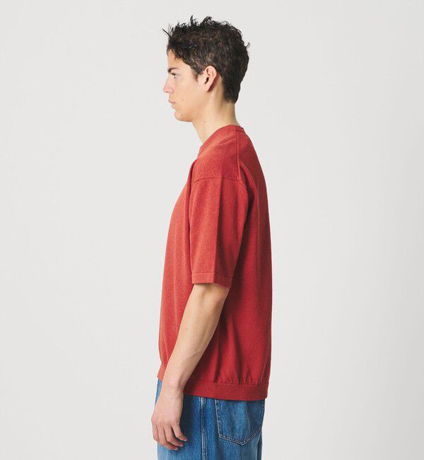 BEAUTY&YOUTH UNITED ARROWS「KNITEE クリンプコットン クルーネック ニット Tシャツ ウォッシャブル」|ニット・セーター|