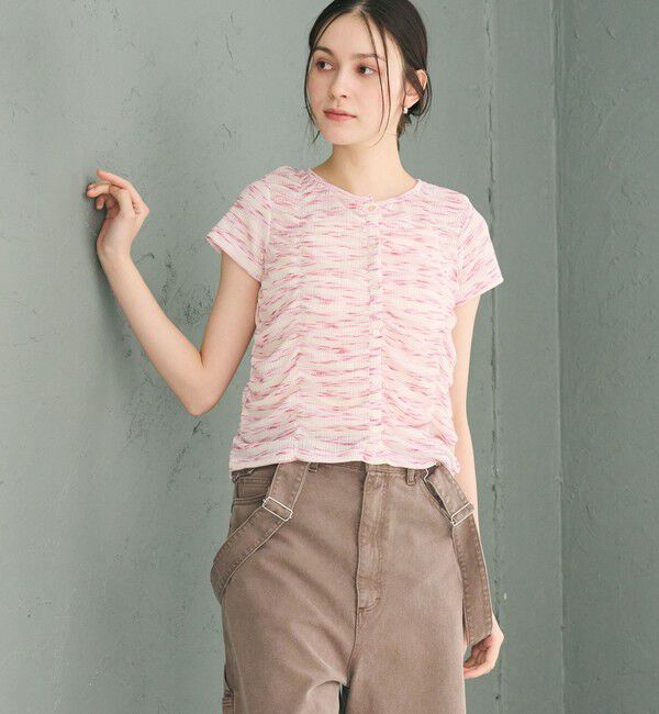 BEAUTY&YOUTH UNITED ARROWS「【WEB限定】カスリボーダー シャーリングトップス 2WAY」|Tシャツ・カットソー|