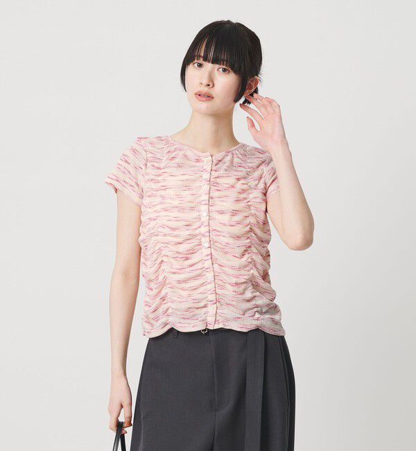 BEAUTY&YOUTH UNITED ARROWS「【WEB限定】カスリボーダー シャーリングトップス 2WAY」|Tシャツ・カットソー|