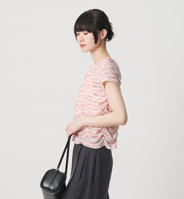 BEAUTY&YOUTH UNITED ARROWS「【WEB限定】カスリボーダー シャーリングトップス 2WAY」|Tシャツ・カットソー|