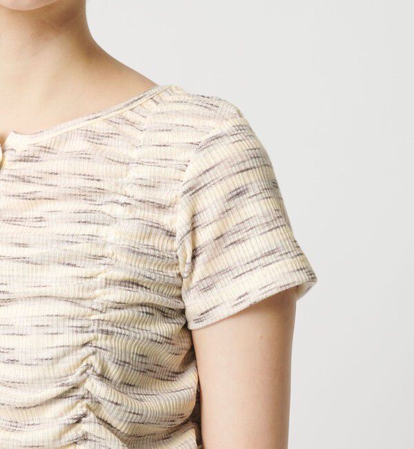 BEAUTY&YOUTH UNITED ARROWS「【WEB限定】カスリボーダー シャーリングトップス 2WAY」|Tシャツ・カットソー|