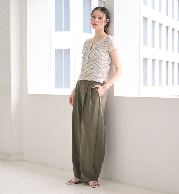 BEAUTY&YOUTH UNITED ARROWS「【WEB限定】カスリボーダー シャーリングトップス 2WAY」|Tシャツ・カットソー|