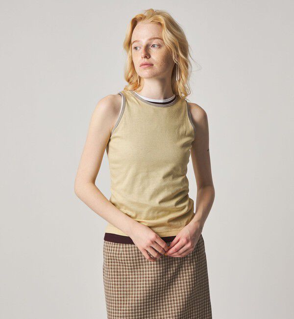 STEVEN ALAN「＜Steven Alan＞リンガー アメリカンスリーブ タンクトップ」|Tシャツ・カットソー|YELLOW