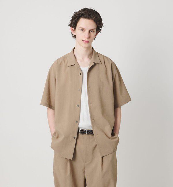 MONKEY TIME「RENU TROシリーズ オープン カラー シャツ -セットアップ対応-」|シャツ・ブラウス|BEIGE