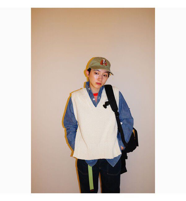 BEAMSBOY「サイド リボン レッドクロス ベスト」|ベスト・ジレ|