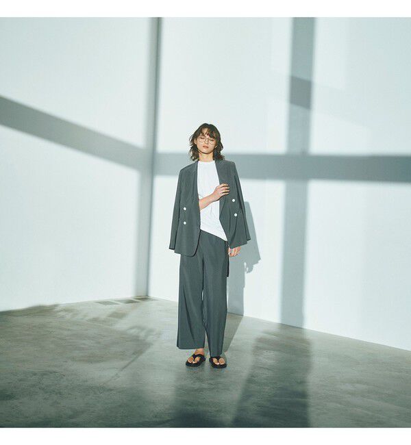 Demi-Luxe BEAMS 「AK+1 / シアー 4ボタン ダブル ジャケット」|ダッフルコート|GREY