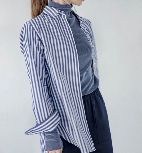 quaranciel「quaranciel:〈洗濯機可能〉REPREVE パールモチーフ ハンサム シャツ」|シャツ・ブラウス|