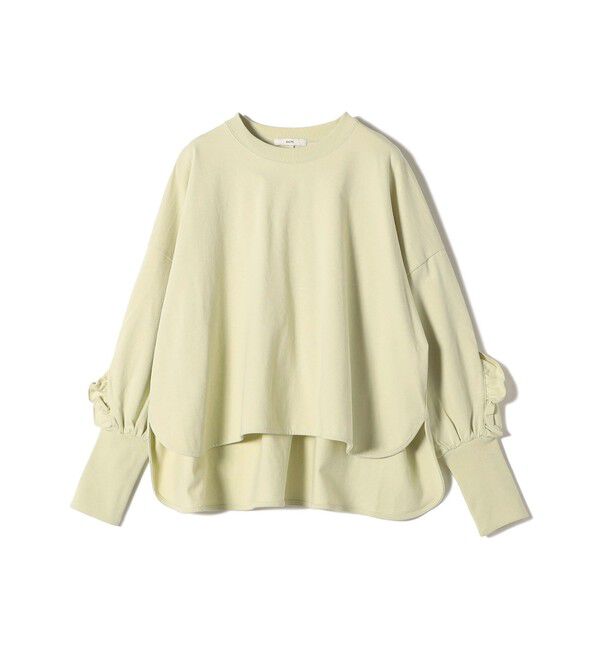 SHIPS for women「〈洗濯機可能〉ロング リブ スリーブ フリル カットソー」|Tシャツ・カットソー|