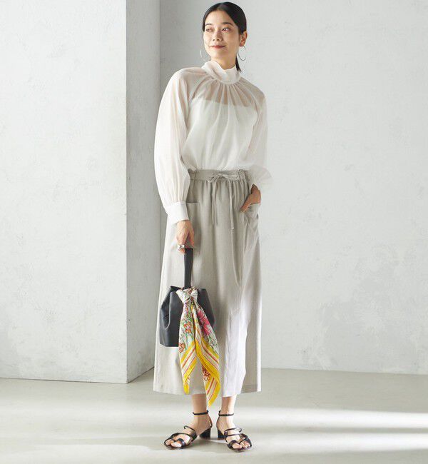 SHIPS for women「〈手洗い可能〉オーガンジー リボン ブラウス」|シャツ・ブラウス|