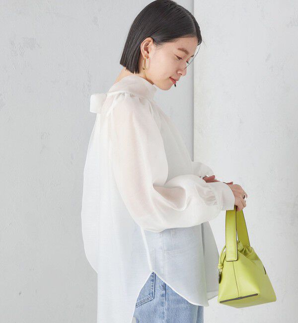 SHIPS for women「〈手洗い可能〉オーガンジー リボン ブラウス」|シャツ・ブラウス|