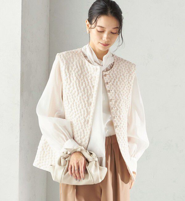 SHIPS for women「〈手洗い可能〉オーガンジー リボン ブラウス」|シャツ・ブラウス|