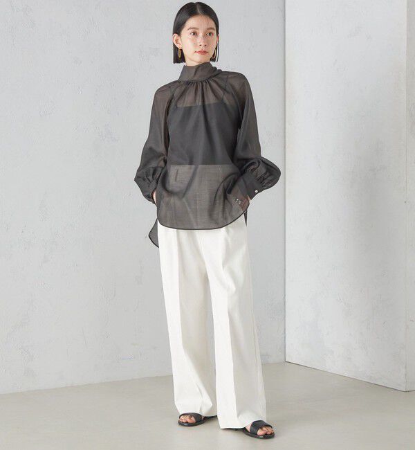 SHIPS for women「〈手洗い可能〉オーガンジー リボン ブラウス」|シャツ・ブラウス|