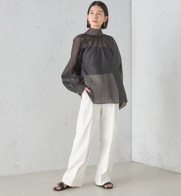 SHIPS for women「〈手洗い可能〉オーガンジー リボン ブラウス」|シャツ・ブラウス|