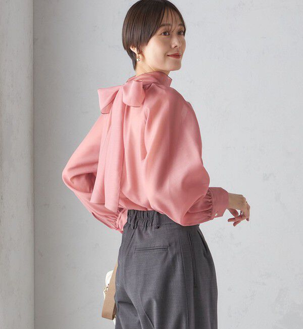 SHIPS for women「〈手洗い可能〉オーガンジー リボン ブラウス」|シャツ・ブラウス|