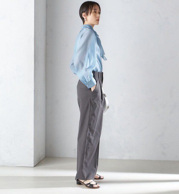 SHIPS for women「〈手洗い可能〉オーガンジー リボン ブラウス」|シャツ・ブラウス|