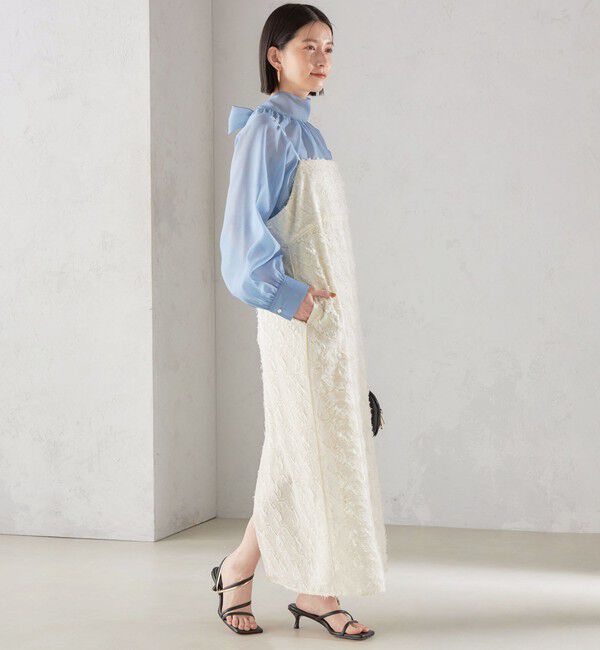 SHIPS for women「〈手洗い可能〉オーガンジー リボン ブラウス」|シャツ・ブラウス|