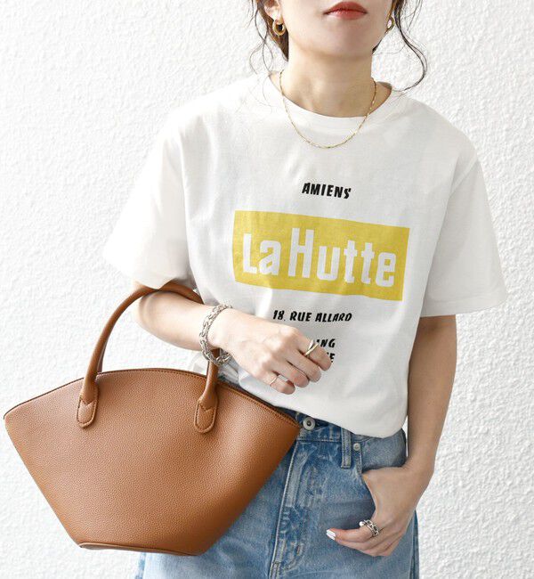 SHIPS any「La Hutte:〈洗濯機可能〉デザイン ロゴ  プリント TEE」|Tシャツ・カットソー|ホワイト系その他